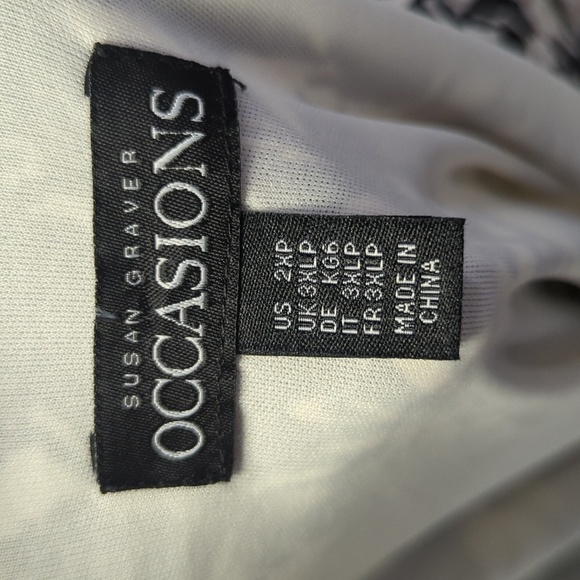 Susan Graver Floral Wrap Dress Black White 2XP preppy Business casual classic - Picture 7 of 8